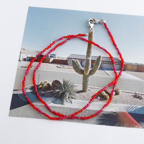 JewCas Beads Mask Strap Chain/マスクストラップ(red)